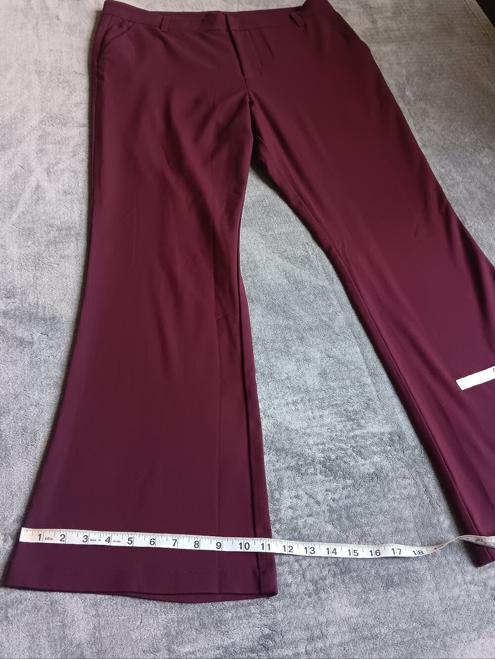 KUT from the Kloth Burgundy Stella High Rise Flare Pants Womens Size 16 - Picture 3 of 11